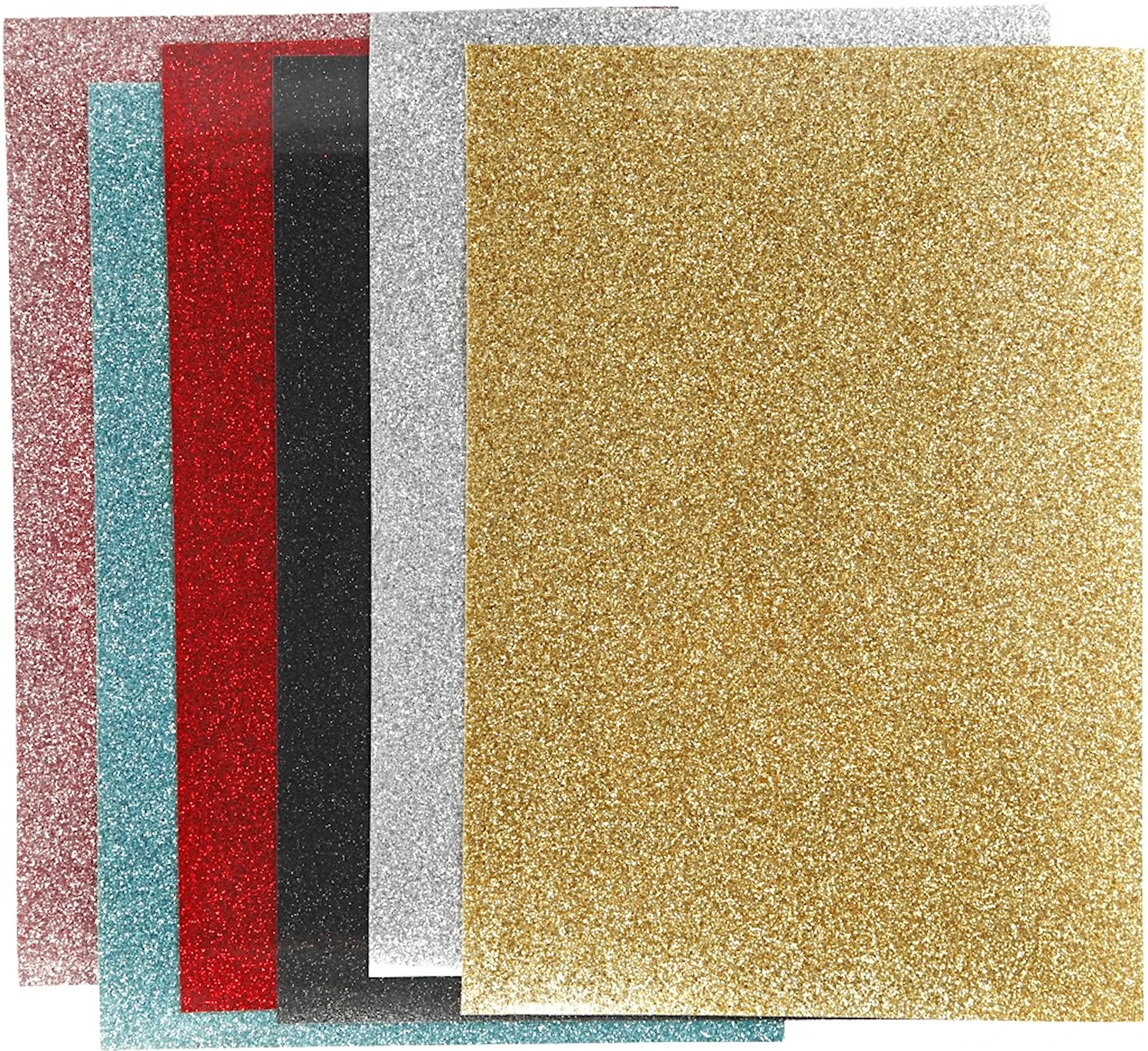 Tuotekuva ille Silityskalvo, arkki 148x210 mm, kimalle, värilajitelma, 6 ark/ 1 pkt