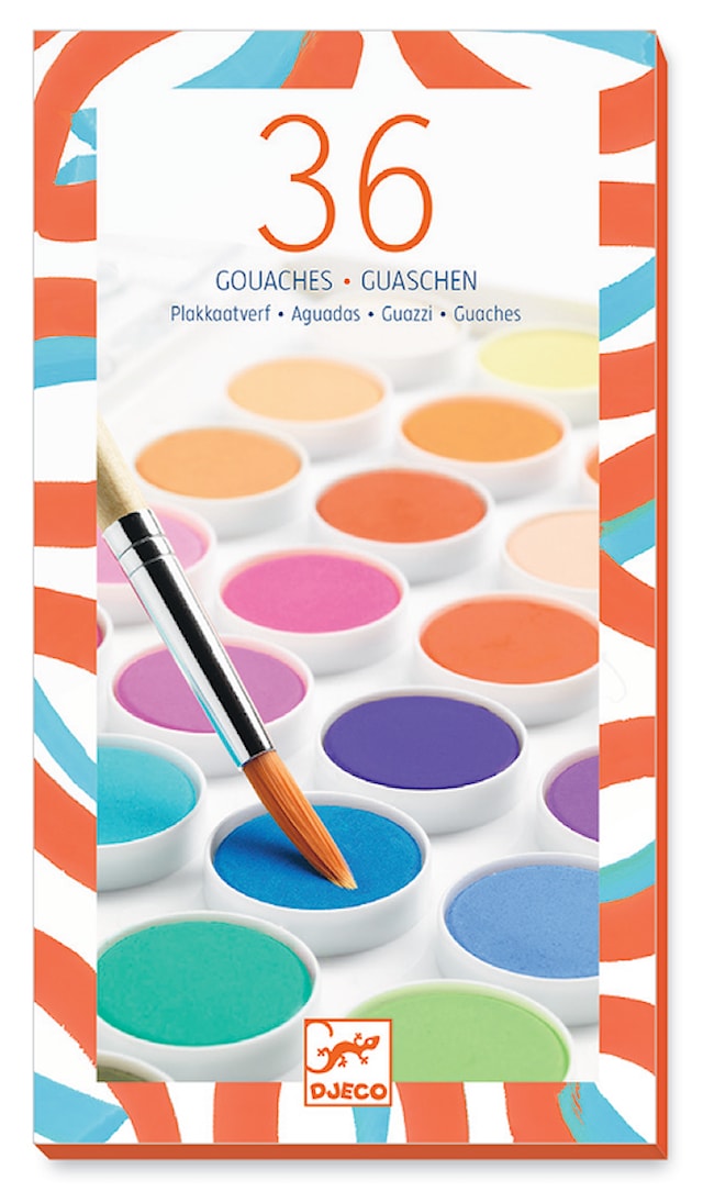 36 gouache-farger Djeco