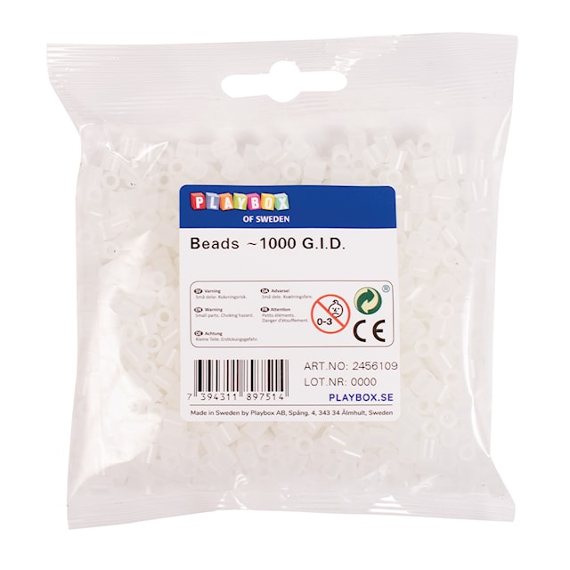 Produktbilde 3 for Perler til perleplater selvlysende 1000-pakk Playbox