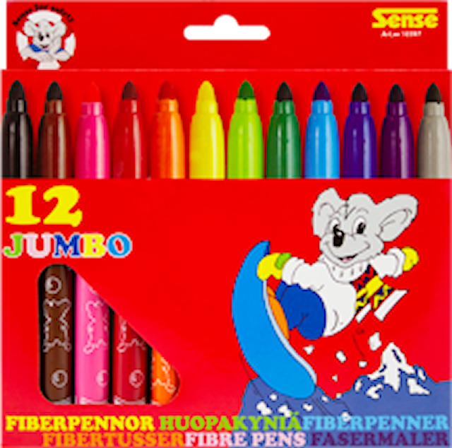 Produktbild 1 för Fiberpennor Jumbo 12-p, Sense