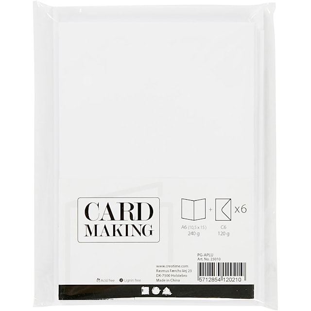 Produktbild 3 för Kort och Kuvert Vit 10,5x15 cm 6-pack