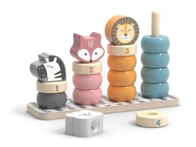 Produktbild 1 för Stapelleksak Räkna och bygg djur VIGA