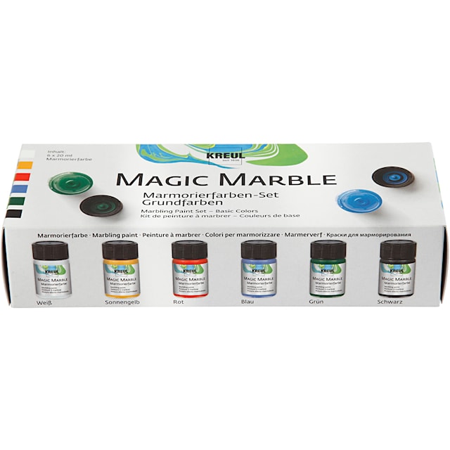 Produktbilde 2 for Magisk marmoreringsmaling, standardfarger, 6x20 ml/ 1 pk.