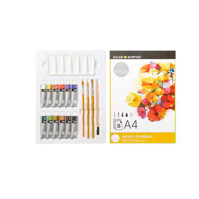 Produktbild 4 för Startset Akryl 25 delar, Daler-Rowney Simply