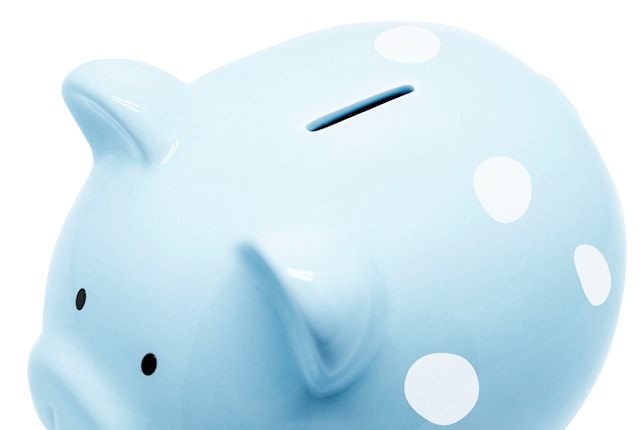 Produktbilde 3 for Spargris Medium Polka Dot Blå