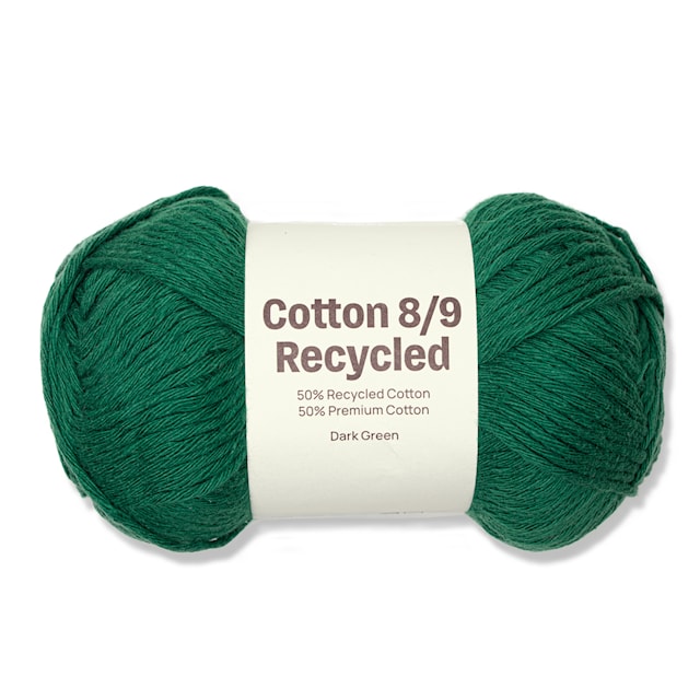 Cotton 8/9 Garn 100g Recycled Green A177 Adlibris