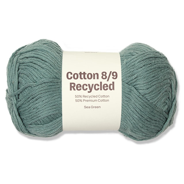 Cotton 8/9 Garn 100g Recycled Sea Green A091 Adlibris