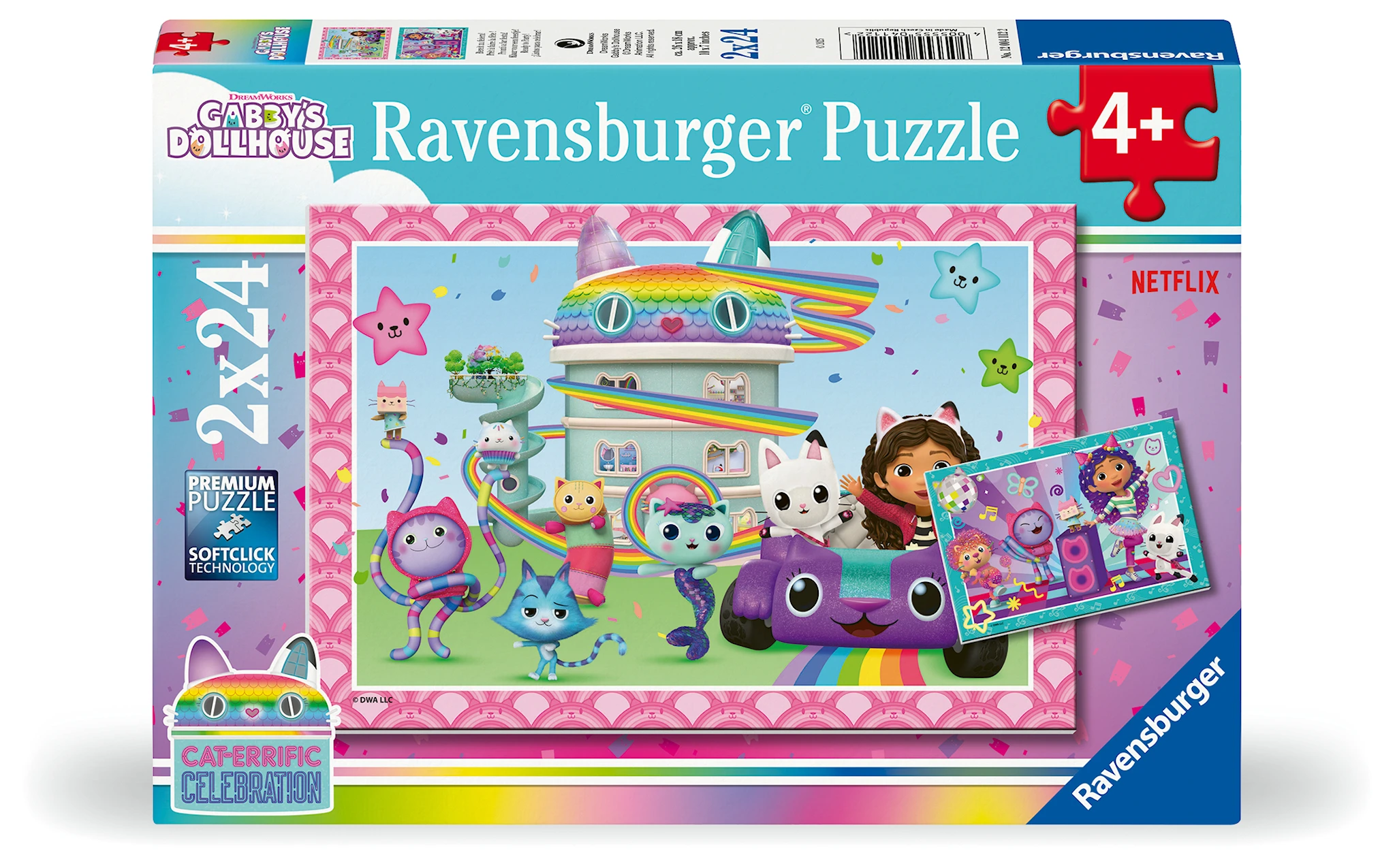 Produktbild för Gabby's Dollhouse Pussel 2x24 bitar, Ravensburger