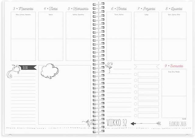 Tuotekuva 3 - Kalenteri 2026 Scribble A5 Burde