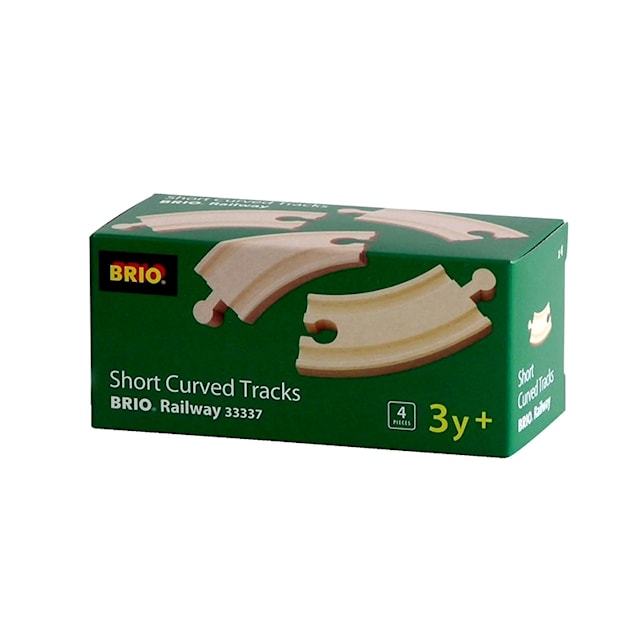 Produktbild 2 för Korta Böjda Skenor (4 st), Brio Träjärnväg