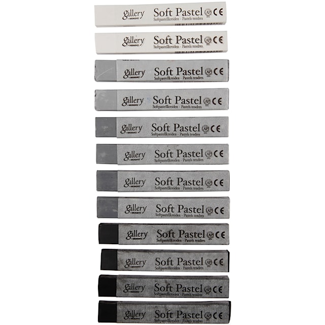 Produktbild 3 för Gallery Torrpastell, L: 6,5 cm, tjocklek 10 mm, svart/vit harmoni, 12 st./ 1 förp.
