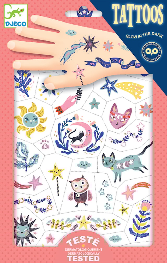 Tuotekuva 1 - Tatuoinnit Itsevalaisevat Sweet Dreams 50 kpl Djeco