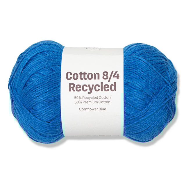 Cotton 8/4 Garn 100 g Recycled Cornflower Blue A096 Adlibris