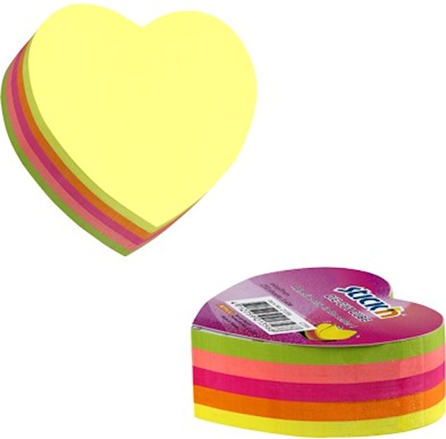Muistikuutio Neon Sydän 64x67 mm Stick'n