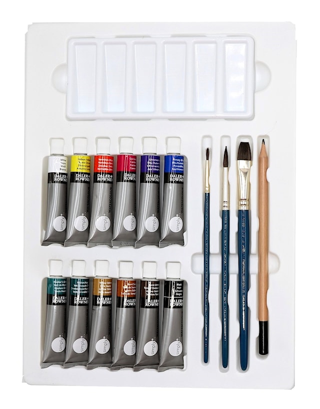 Produktbild 2 för Startset Akvarell 25 delar, Daler-Rowney Simply