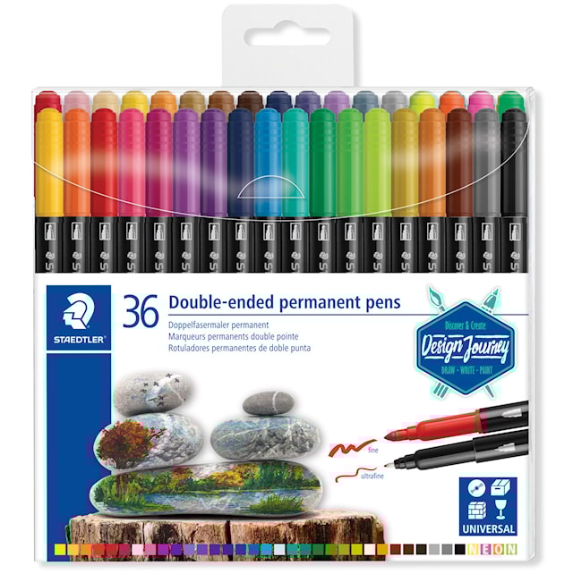 Fiberspetspenna Dubbel Permanent 36-p Design Journey Staedtler