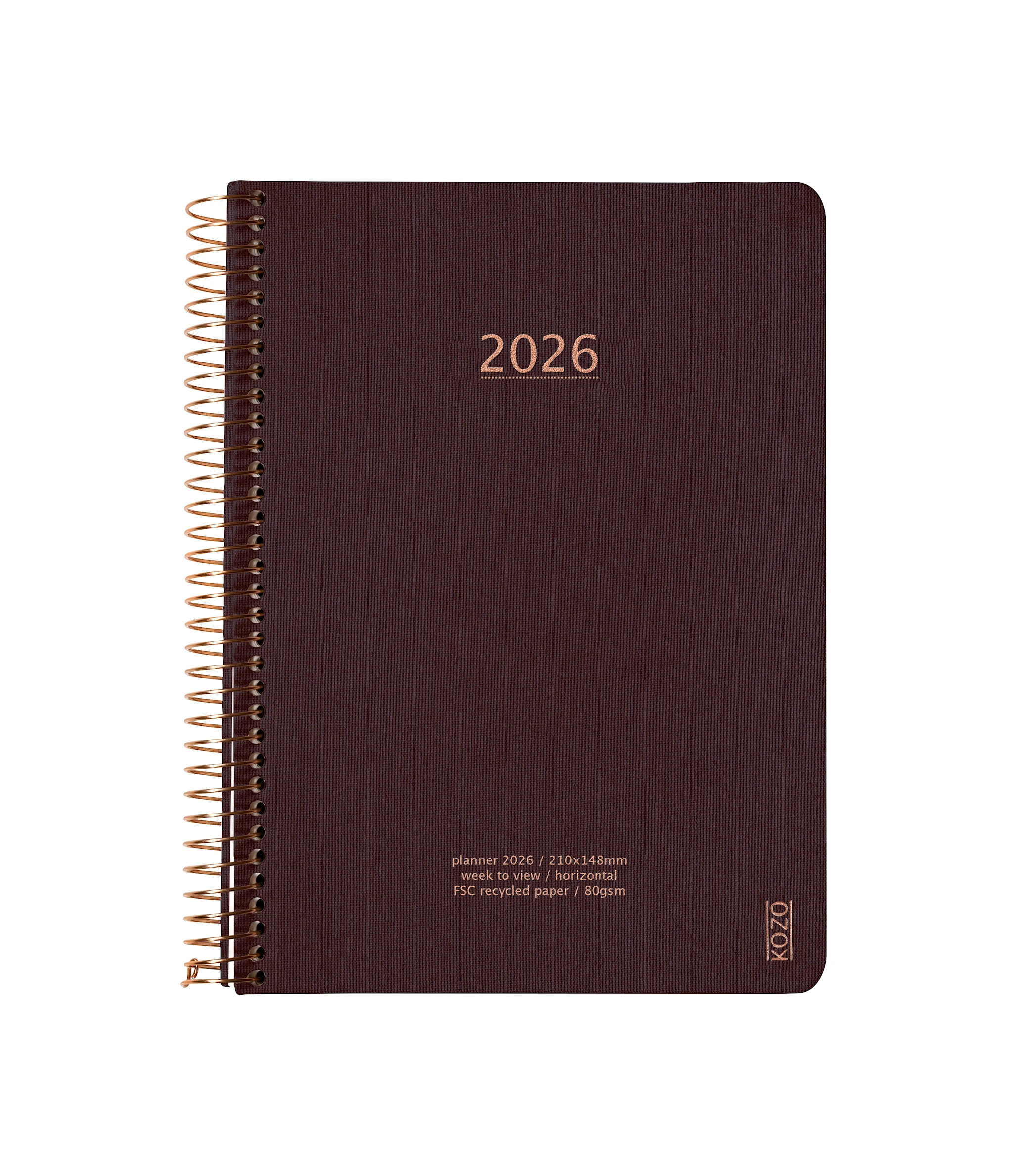 Produktbilde for KOZO Kalender 2026 A5 Uke per opslag Coffee