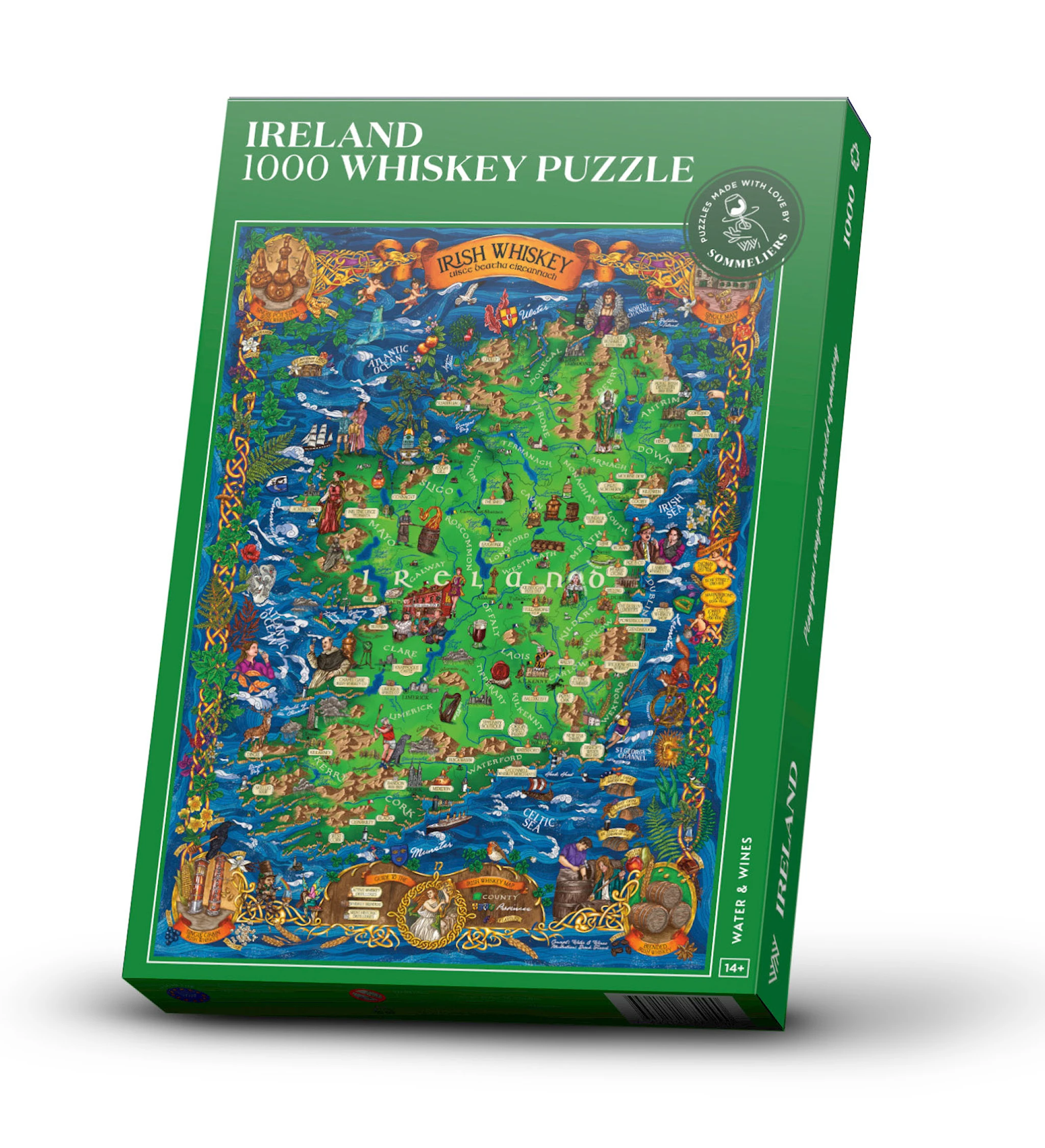 Produktbilde for Whiskypuslespill - Irland 1000 brikker Water and Wines
