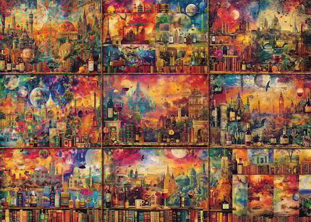 Produktbilde 2 for Puslespill Indulgent downtime: travels with books and wine 2000 brikker, Schmidt