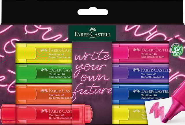Markeringspenner Neon 8-pk, Faber-Castell