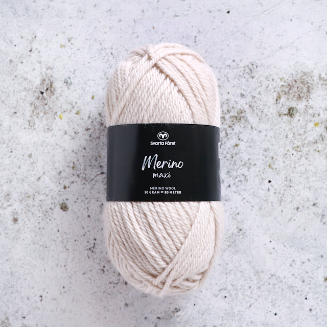 Merino Maxi 50g  Cannoli Cream (00) Svarta Fåret