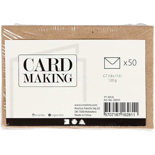 Produktbild 5 för Återvunnet Kuvert Naturfärg 7,8x11,5 cm 50-pack