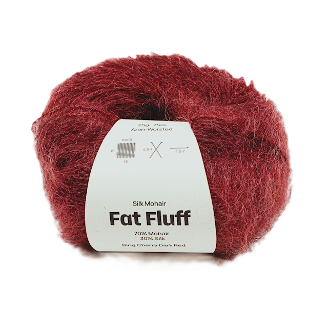 Silkki-Mohair Fat Fluff 25 gr Bing Cherry red A809 Adlibris