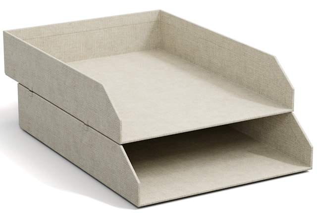 Tuotekuva 1 - Kirjakori Pinottava Linen 2-pakkaus Bigso Box of Sweden