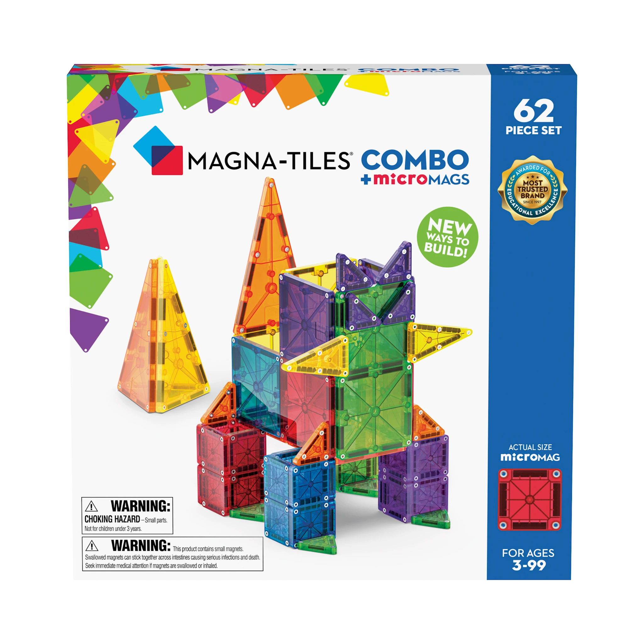 Produktbild för MicroMAGS Combo 62 Bitar Magna-Tiles