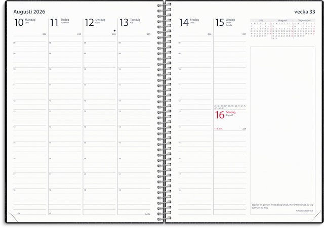 Tuotekuva 2 - Kalender 2026 A5 Business Twist Svart Burde