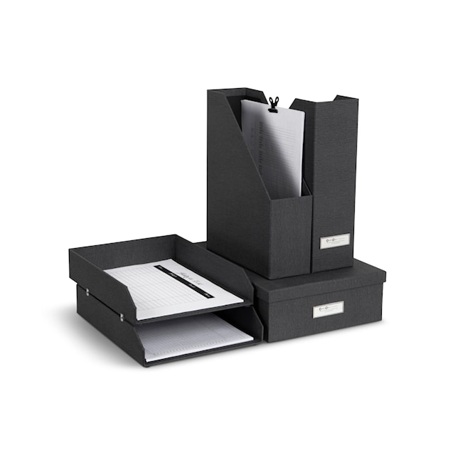 Tuotekuva 2 - Suuri Toimistotarvikkeiden Säilytyssetti Musta 5 osaa Bigso Box of Sweden