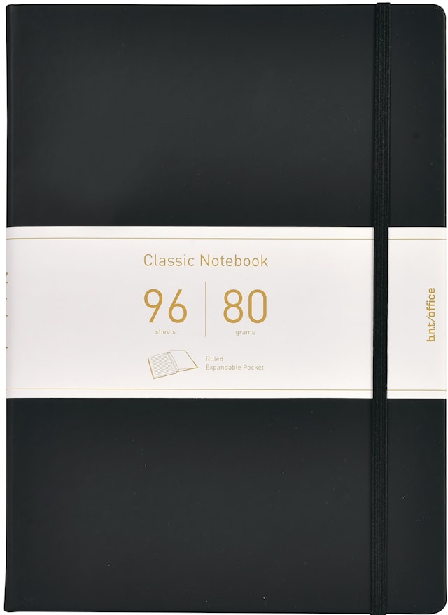 Produktbilde 1 for Notatbok A4 Svart PU Linjert BNT Office