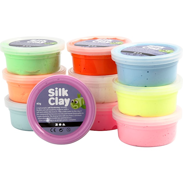 Produktbilde 4 for Silk Clay®, Basic 2, ass. farger, 10x40 g/ 1 pk.