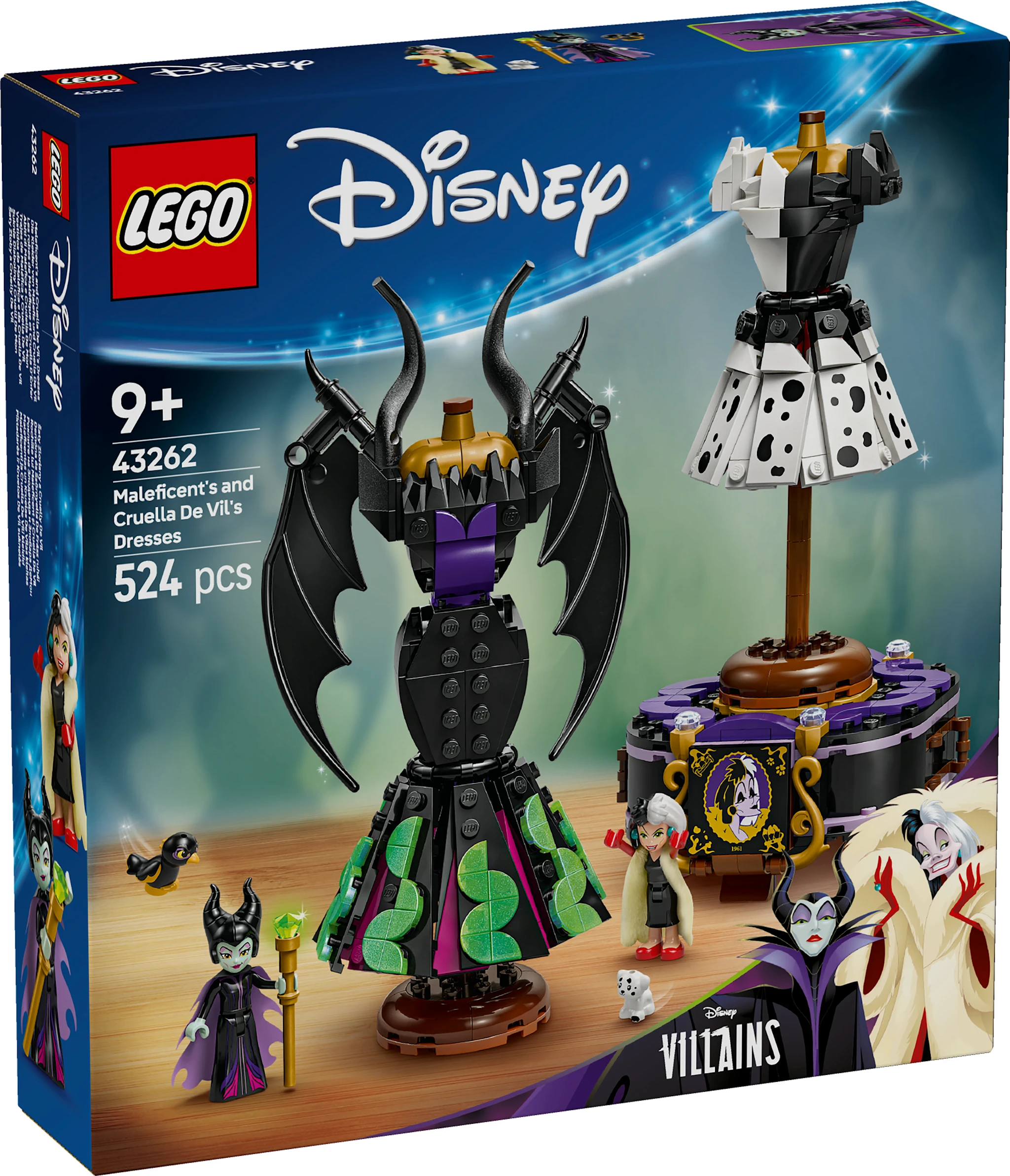 Tuotekuva ille Pahattaren ja Cruella De Vilin mekot LEGO® Disney Classic (43262)