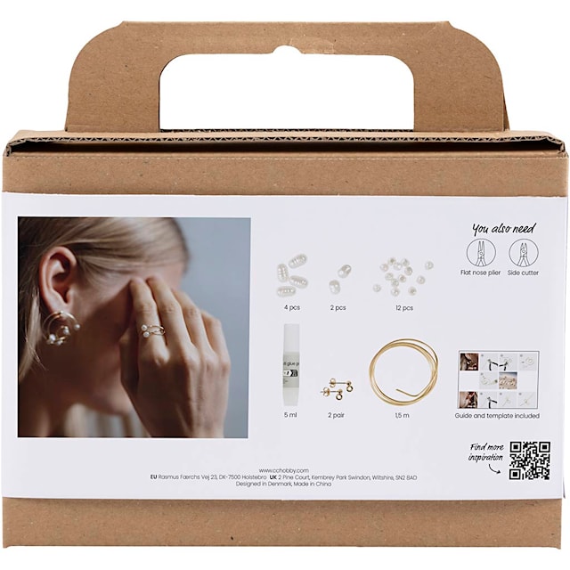 Produktbilde 2 for Mini DIY Kit Smykker, Tråd-øreringer, forgylt, 1 pk.