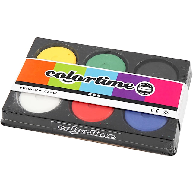 Produktbilde 3 for Vannfarger, H: 19 mm, dia. 57 mm, primær farger, 1 pk.