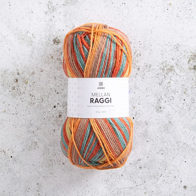 Produktbild 1 för Mellanraggi Garn Ullmix 100 g Fiery Rush 2454 Järbo