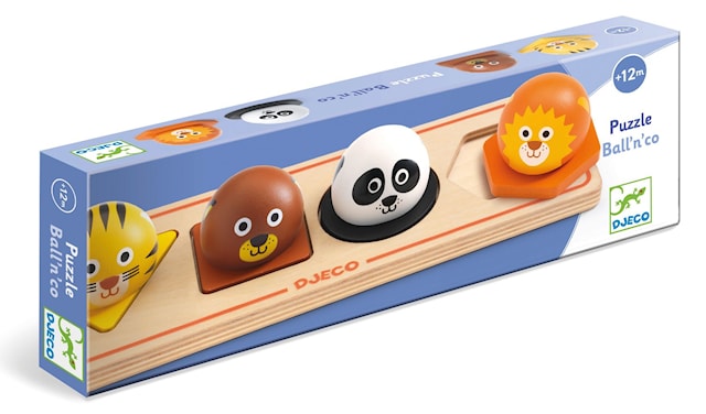 Produktbilde 2 for Barnepuslespill med Knotter 4 Biter Motiv med Ville Dyr Djeco