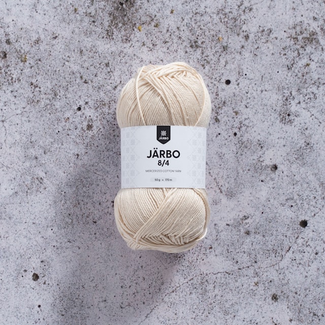 8/4 Puuvillalanka 50 g Valkaisematon (32000) Järbo