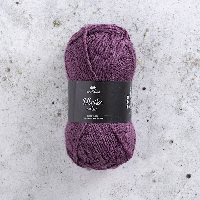 Ulrika Natur Ullgarn 50 g Plum Nature 011 Svarta Fåret