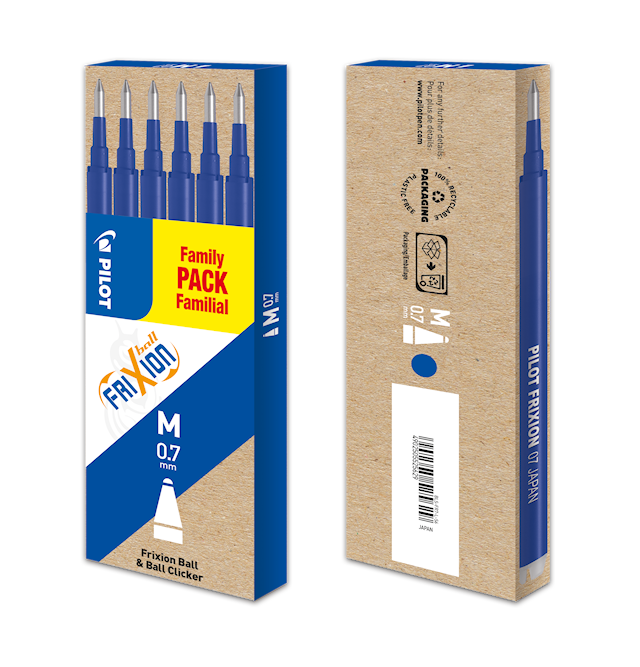 Produktbild 2 för Refill Frixion 0,7 Blå 6-p, Pilot