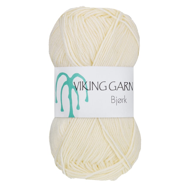 Bjørk Garn Bomullsmix 50 g Naturvit 502 Viking Garn