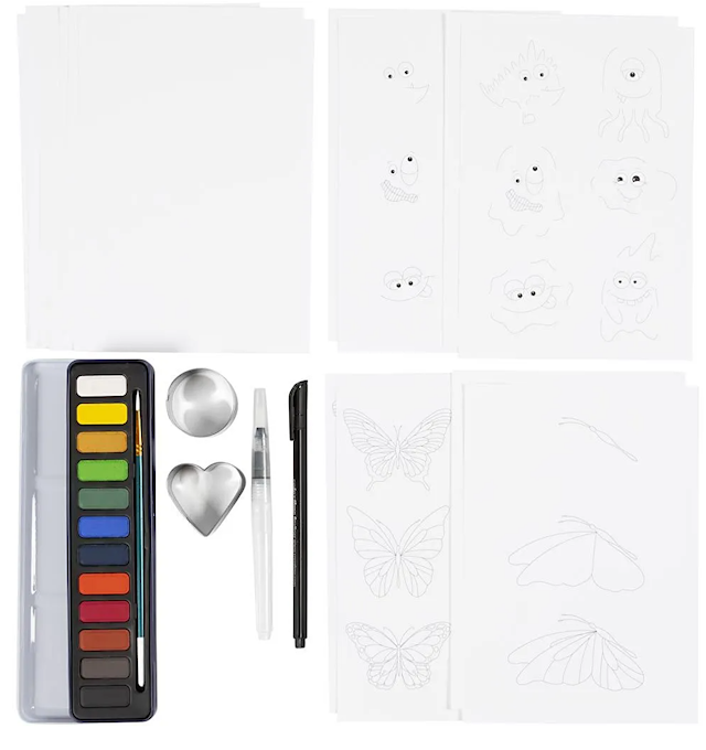 Produktbild 5 för DIY Kit Akvarell Fjärilar & Monster Lærke Egefjord x Creativ Company
