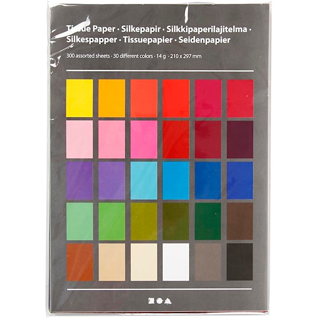 Produktbilde 4 for Silkepapir, A4, ark 210x297 mm, 17 g, 30x10 ark/ 1 pk.