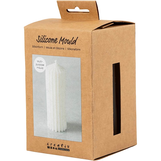 Produktbilde 3 for Silikonform , Riflet sylinder, H: 12 cm, dia. 4 cm, 1 stk./ 1 pk.