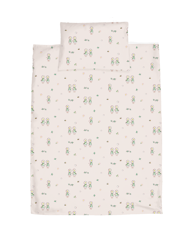 Produktbilde 1 for Elsa Beskow Blomsterfesten Sengetøysett vogn/vugge sand Rätt Start