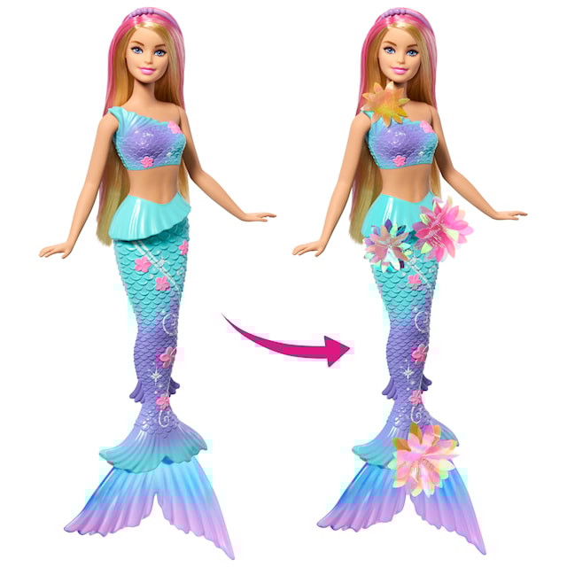 Produktbild 3 för Barbie Blooming Magic Lila Sjöjungfru Modedocka