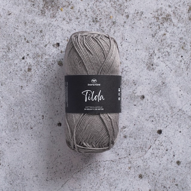 Tilda Garn Bomullsmix 50g grå 08 Svarta Fåret