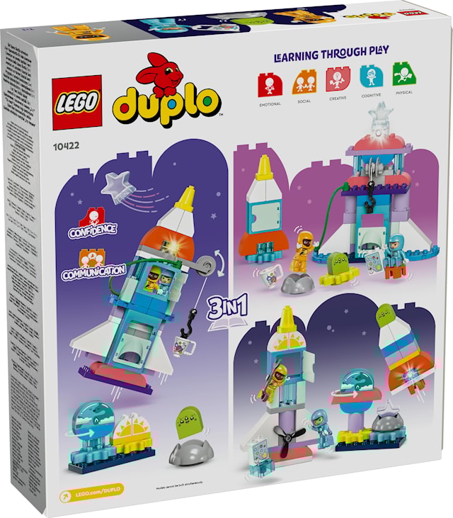 Tuotekuva 3 - 3-in-1-avaruussukkulaseikkailu LEGO® DUPLO Town (10422)