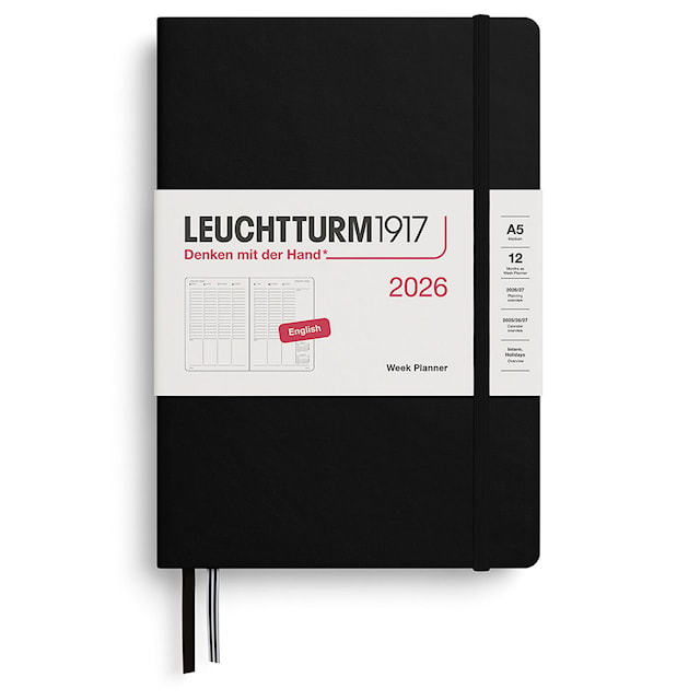 Week Planner 2026 A5 Hard Black Leuchtturm1917
